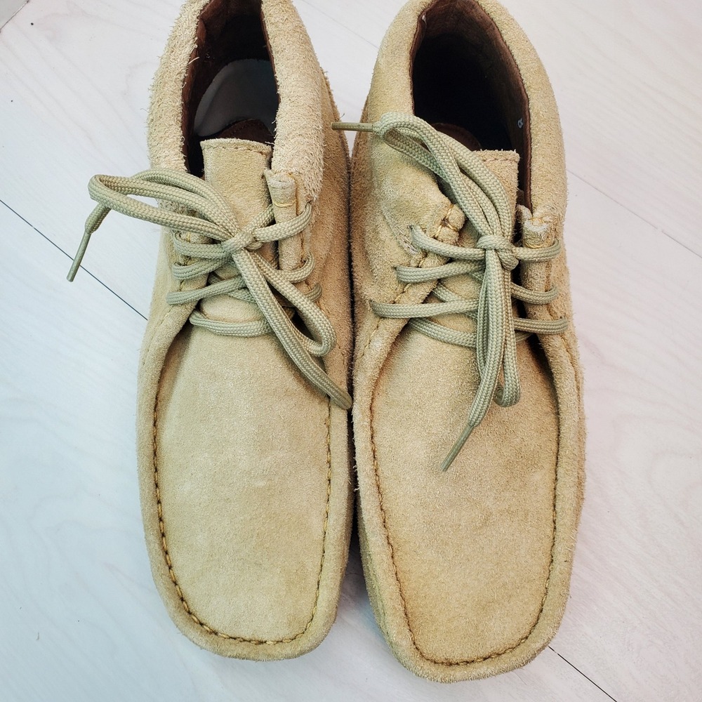 Chippewa Suede Leather Wallabee Boots Mens Tan 8 1/2 W Lace‎ Up Made in Mexico - Picture 3 of 15